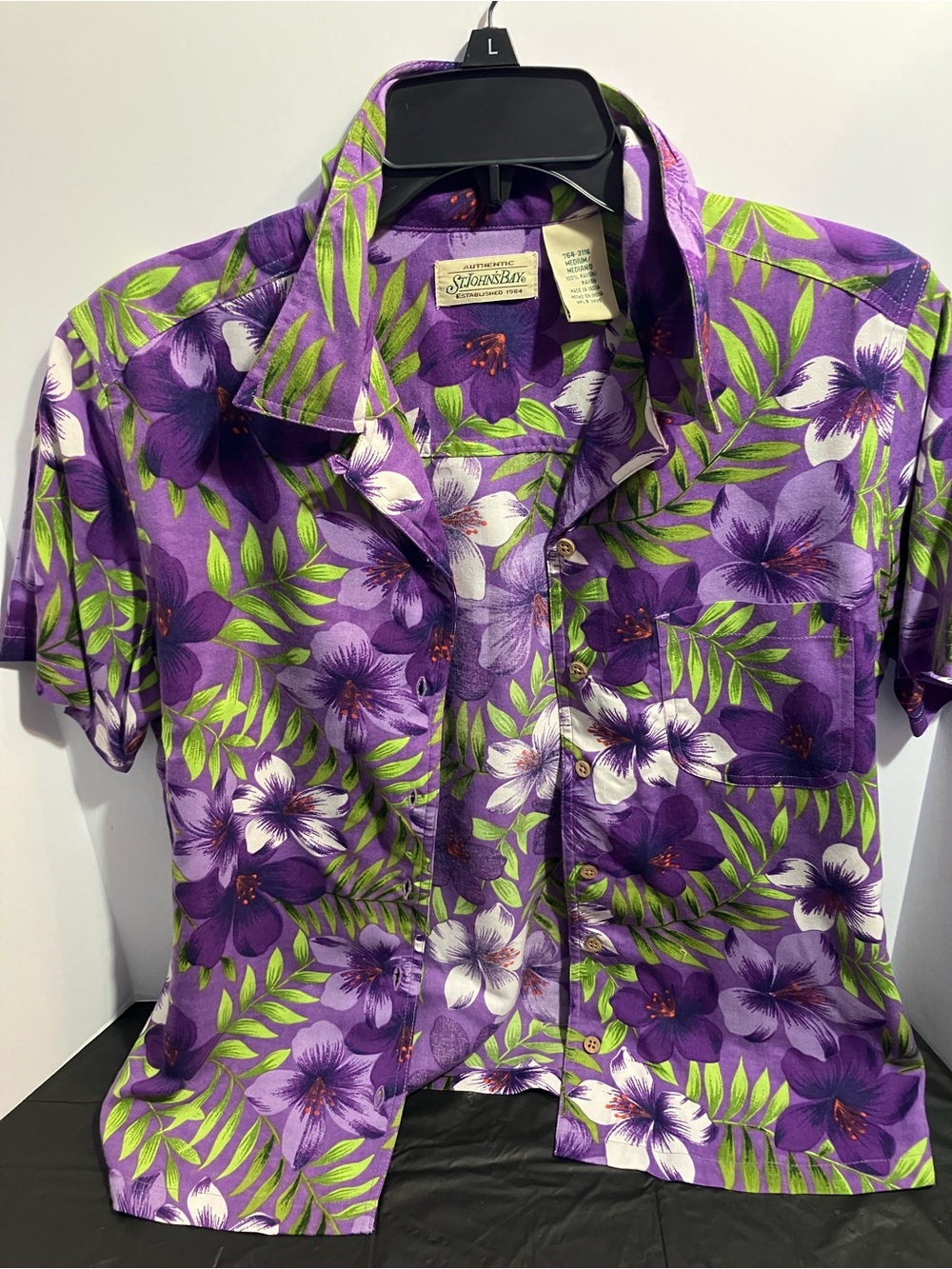 St. John's Bay Vintage Purple Floral Button-Down Shirt